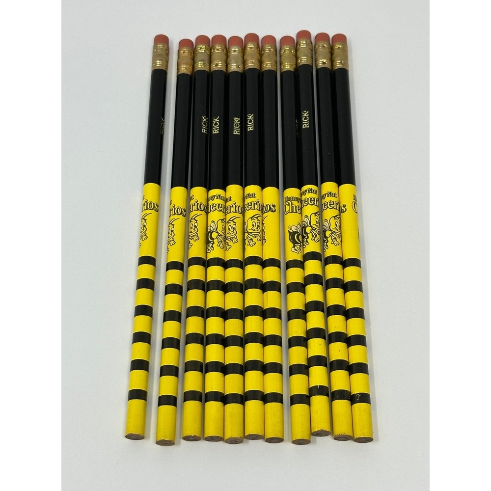 Lot of 11 Vintage 1987 Honey Nut Cheerios Your Name Pencils Unused Very Rare! X9